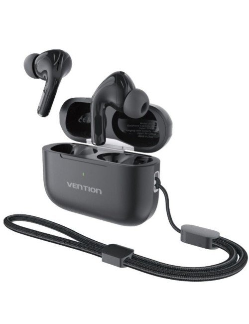 Auriculares Bluetooth Vention Echo Lite E11 Plus con estuche de carga/ Autonomía 6h/ Negros