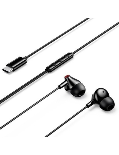 Auriculares Intrauditivos Vention Echo Lite USB-C In-Ear/ con Micrófono/ USB Tipo-C/ Negros
