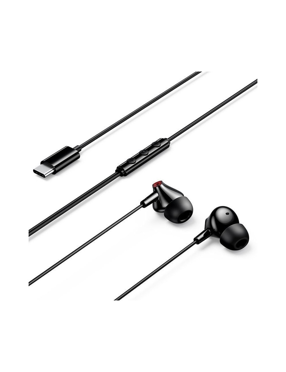 Auriculares Intrauditivos Vention Echo Lite USB-C In-Ear/ con Micrófono/ USB Tipo-C/ Negros