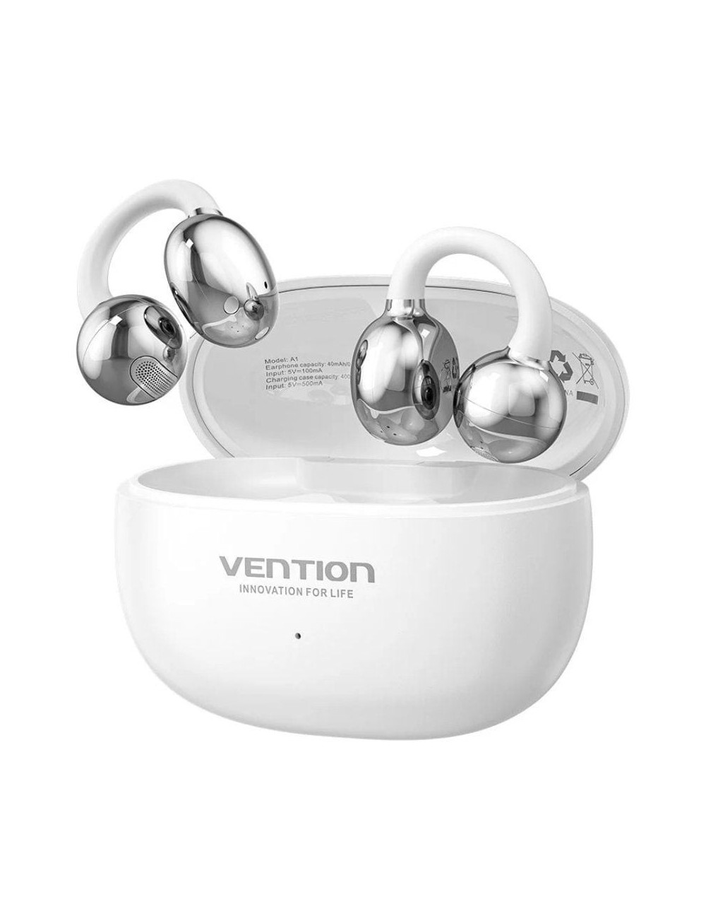 Auriculares Bluetooth Vention Echo Clip A11 Pro con estuche de carga/ Autonomía 6h/ Blancos
