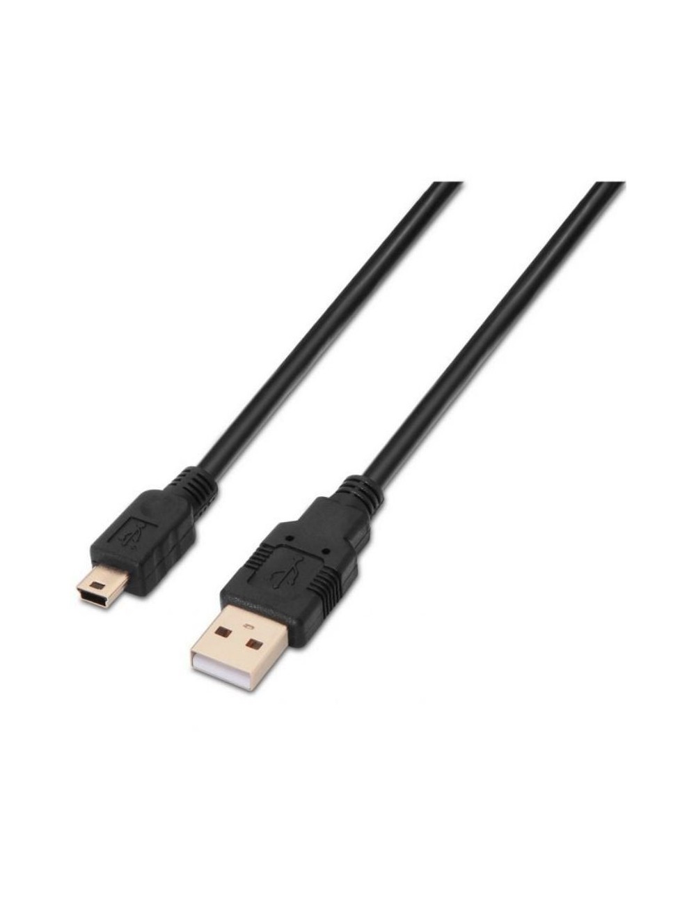Cable USB 2.0 Aisens A101-0026/ USB Macho - MiniUSB Macho/ Hasta 2.5W/ 60Mbps/ 3m/ Negro