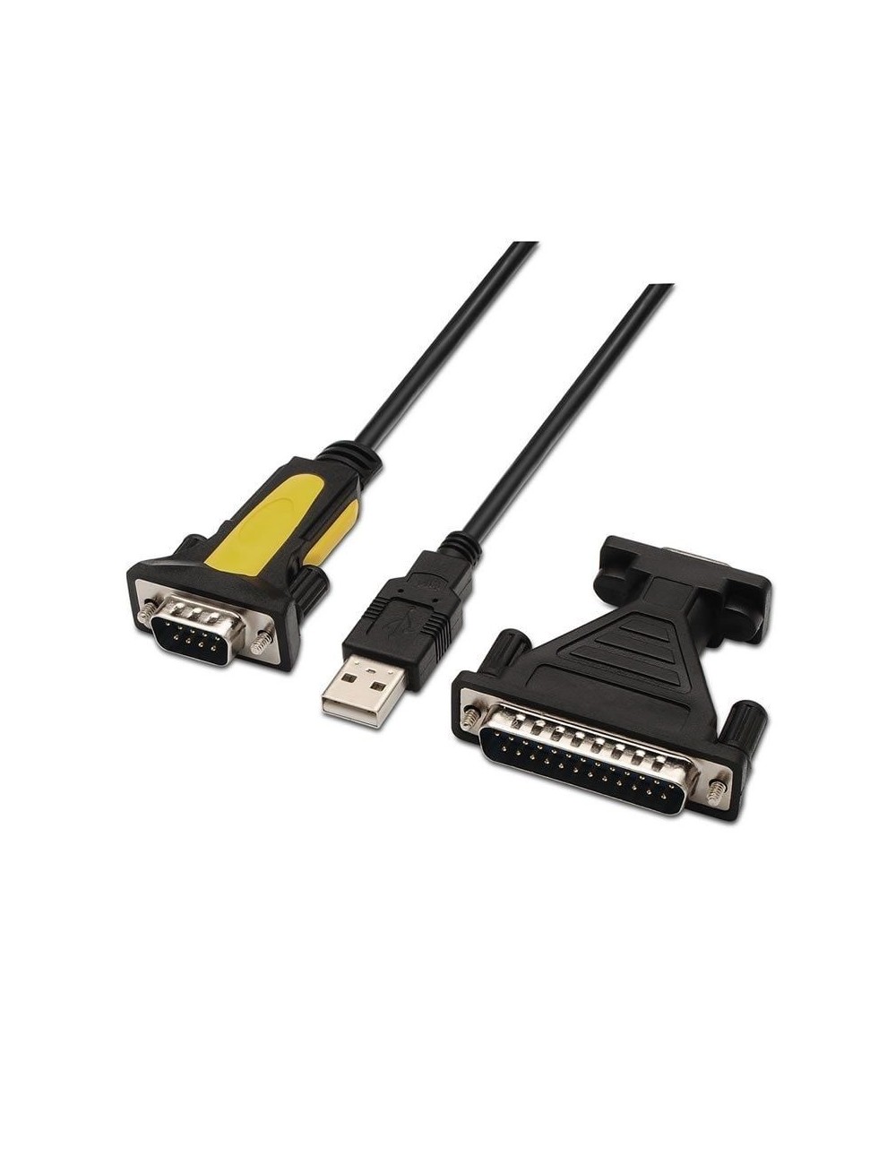 Cable Conversor impresora Aisens A104-0039/ USB Macho - DB9 Macho/ 1.8m/ Negro