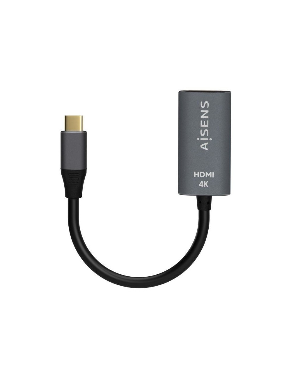 Conversor HDMI 4K 60Hz Aisens A109-0683/ HDMI Hembra - USB Tipo-C Macho/ 15cm/ Gris