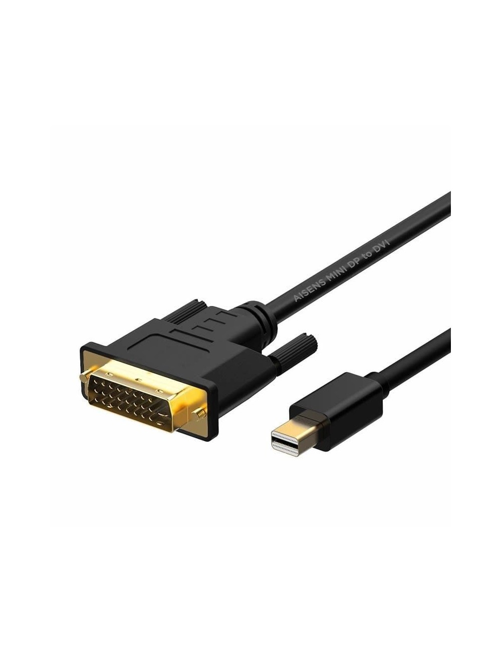 Cable Conversor Mini DisplayPort Aisens A125-0363/ Mini DisplayPort Macho - DVI Macho/ 2m/ Negro