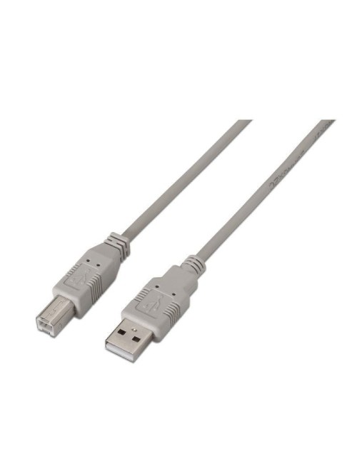 Cable USB 2.0 Impresora Aisens A101-0003/ USB Tipo-B Macho - USB Macho/ 3m/ Beige