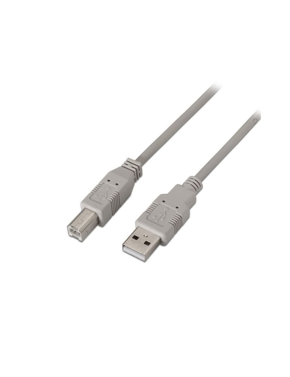Cable USB 2.0 Impresora Aisens A101-0004/ USB Tipo-B Macho - USB Macho/ 4.5m/ Beige