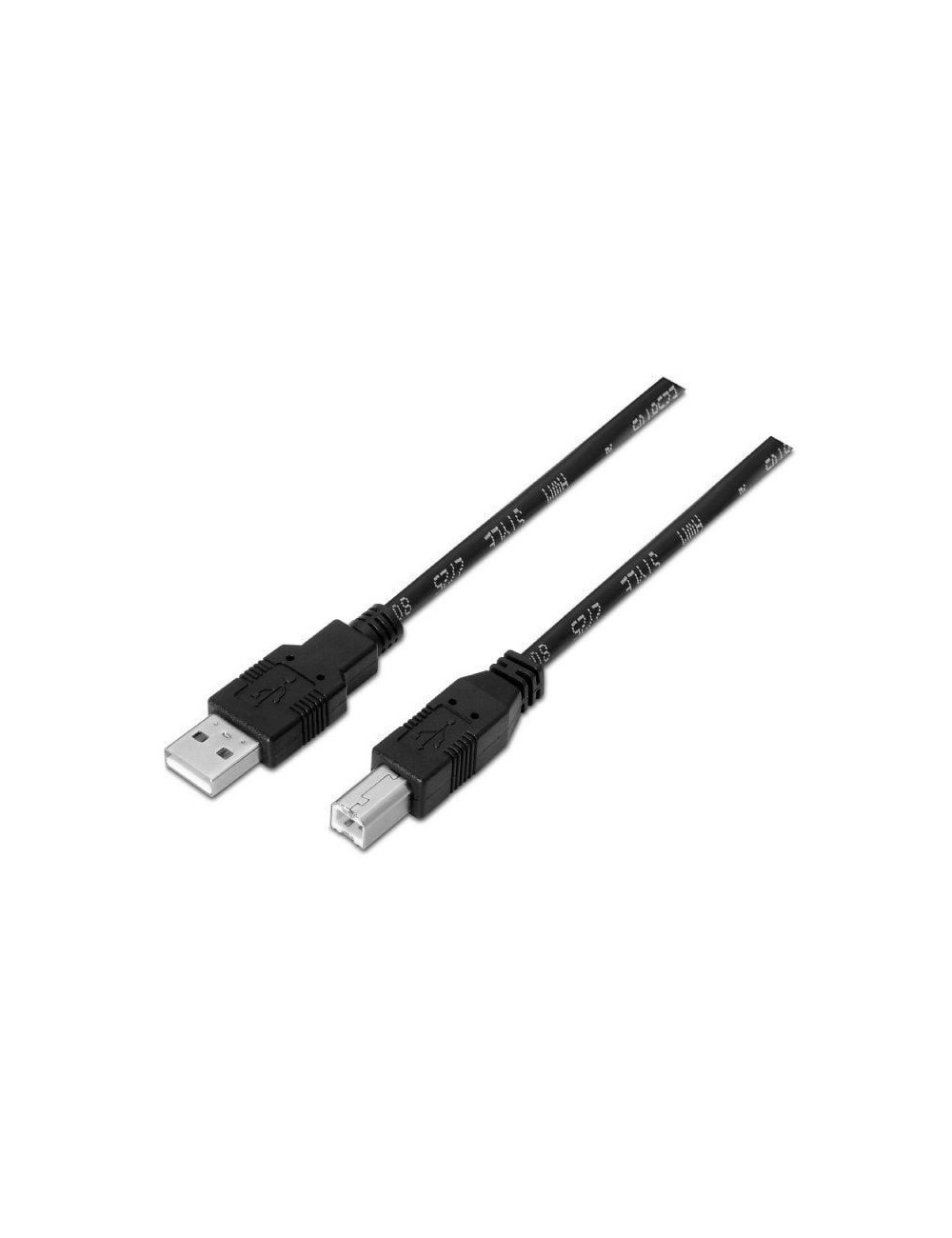 Cable USB 2.0 Impresora Aisens A101-0006/ USB Tipo-B Macho - USB Macho/ 1.8m/ Negro