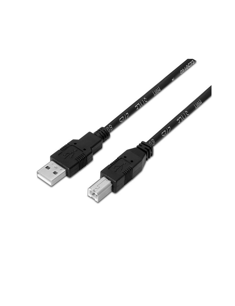 Cable USB 2.0 Impresora Aisens A101-0007/ USB Tipo-B Macho - USB Macho/ 3m/ Negro