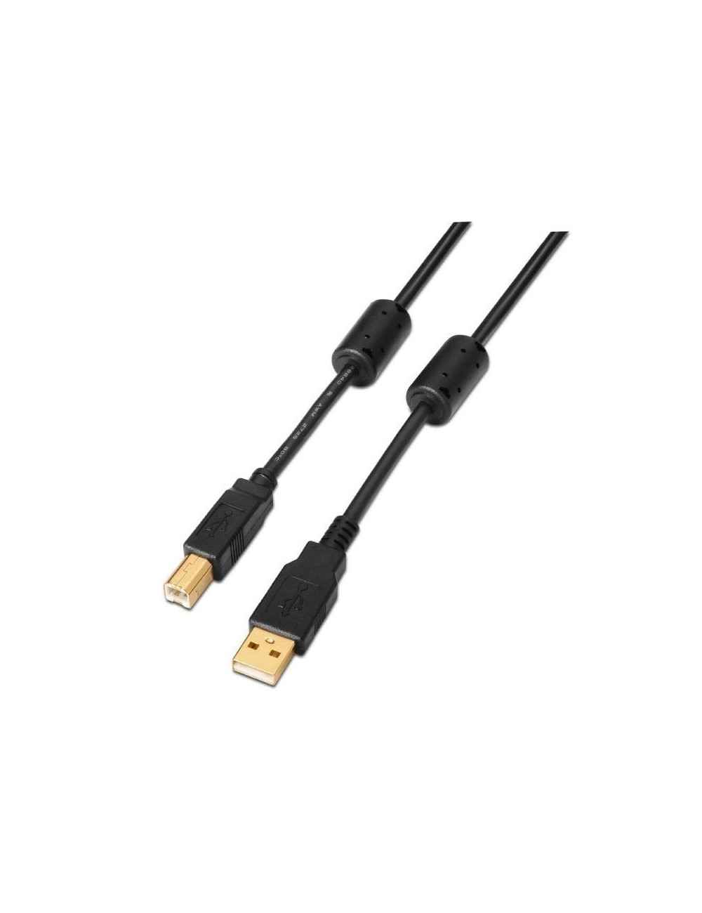 Cable USB 2.0 Impresora Aisens A101-0009/ USB Tipo-B Macho - USB Macho/ 2m/ Negro