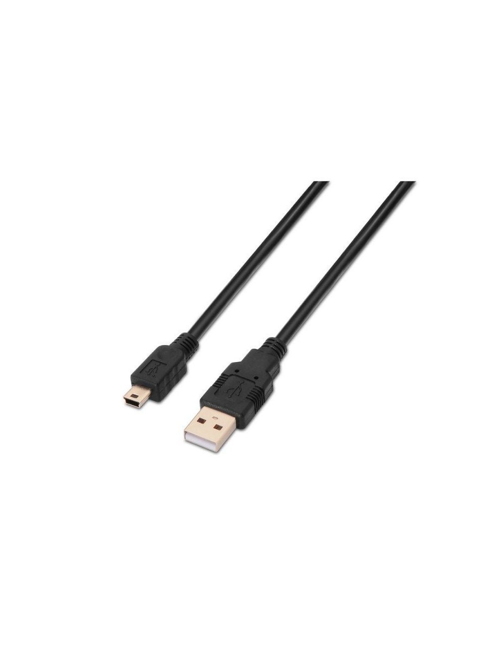 Cable USB 2.0 Aisens A101-0025/ USB Macho - USB Mini/ Hasta 2.5W/ 60Mbps/ 1.8m/ Negro