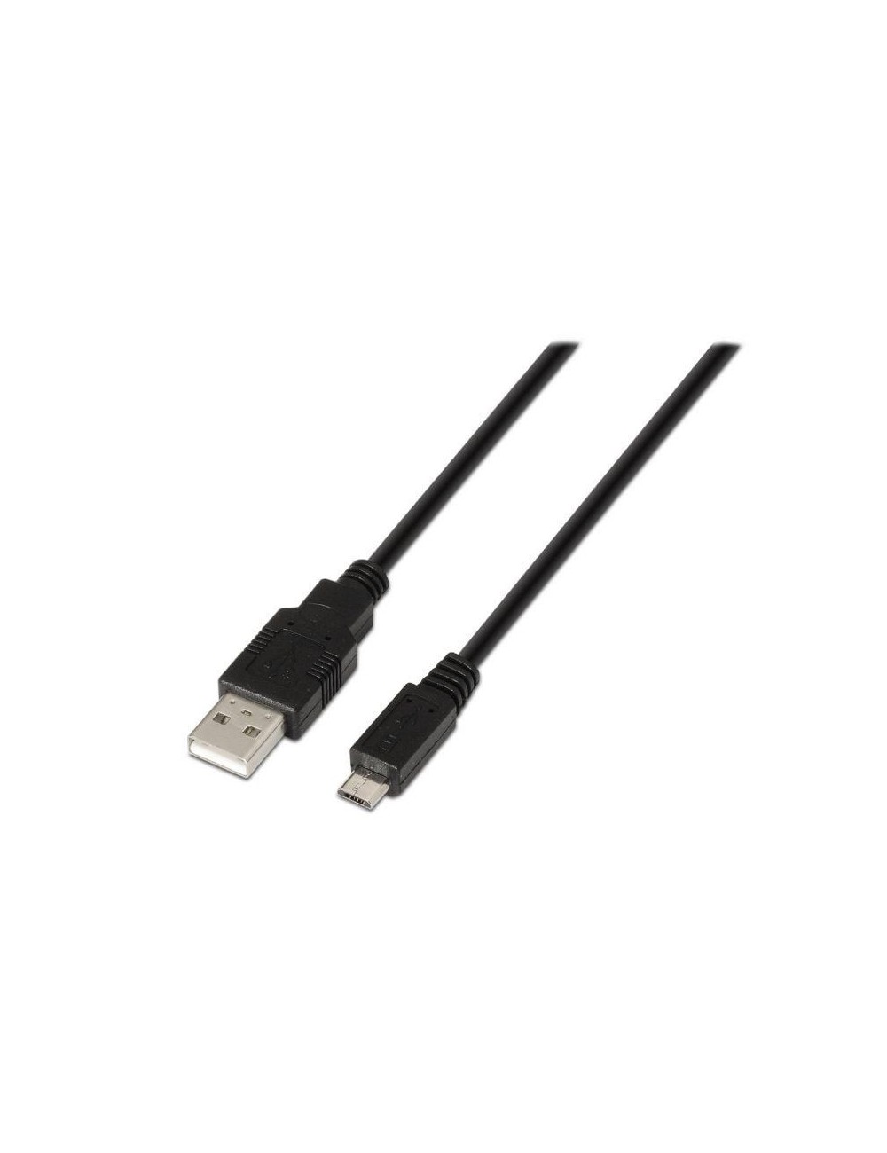 Cable USB 2.0 Aisens A101-0028/ USB Macho - MicroUSB Macho/ Hasta 2.5W/ 60Mbps/ 1.8m/ Negro