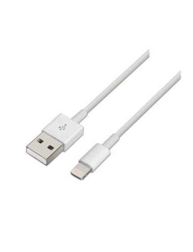 Cable USB 2.0 Lightning Aisens A102-0035/ USB Macho - Lightning Macho/ 1m/ Blanco