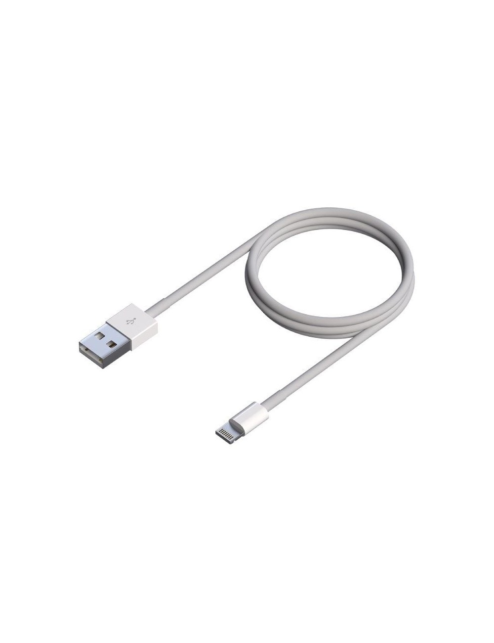 Cable USB 2.0 Lightning Aisens A102-0542/ USB Macho - Lightning Macho/ 50cm/ Blanco