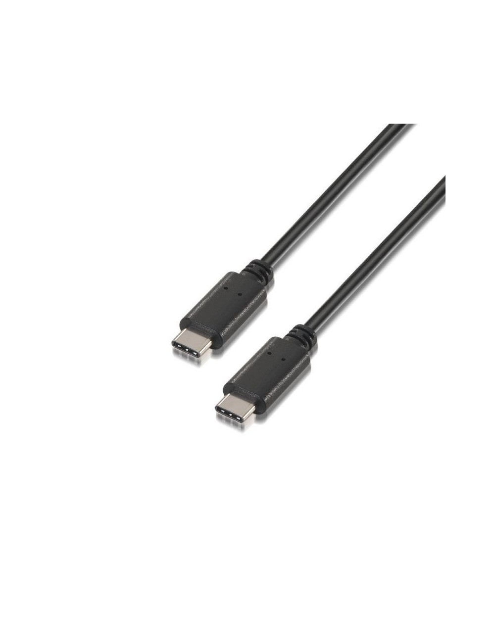 Cable USB 2.0 Tipo-C Aisens A107-0055/ USB Tipo-C Macho - USB Tipo-C Macho/ 480Mbps/ 50cm/ Negro
