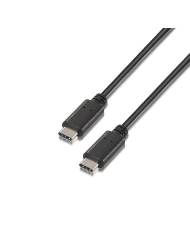 Cable USB 2.0 Tipo-C Aisens A107-0058/ USB Tipo-C Macho - USB Tipo-C Macho/ 480Mbps/ 3m/ Negro