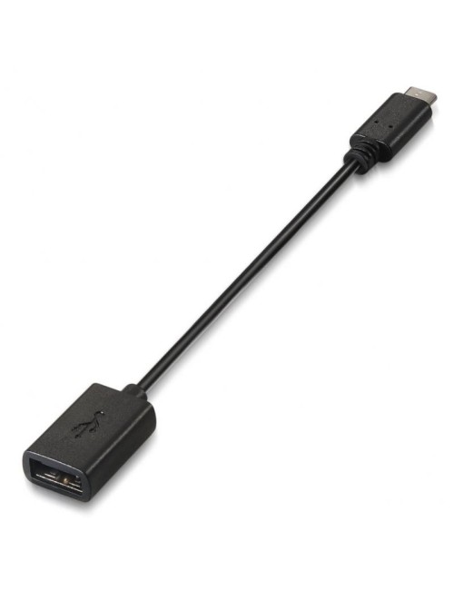 Cable USB 2.0 Aisens A107-0059/ USB Tipo-C Macho - USB Hembra/ 480Mbps/ 15cm/ Negro