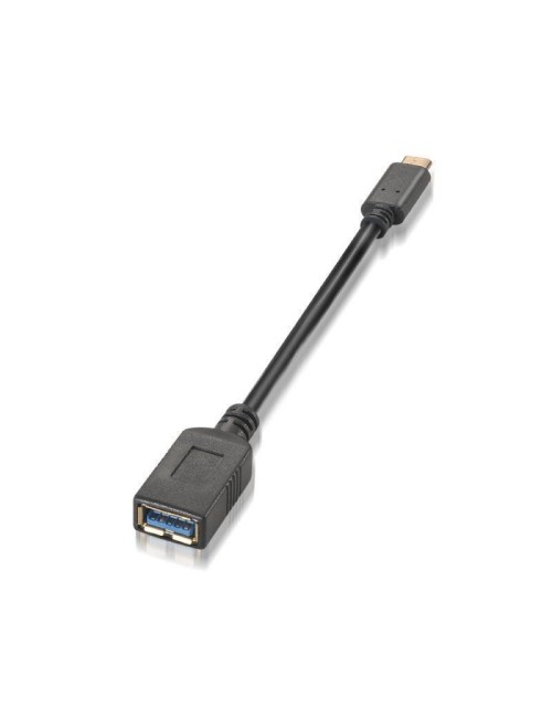 Cable USB 3.1 Tipo-C Aisens A107-0062/ USB Tipo-C Macho - USB Hembra/ 5Gbps/ 15cm/ Negro