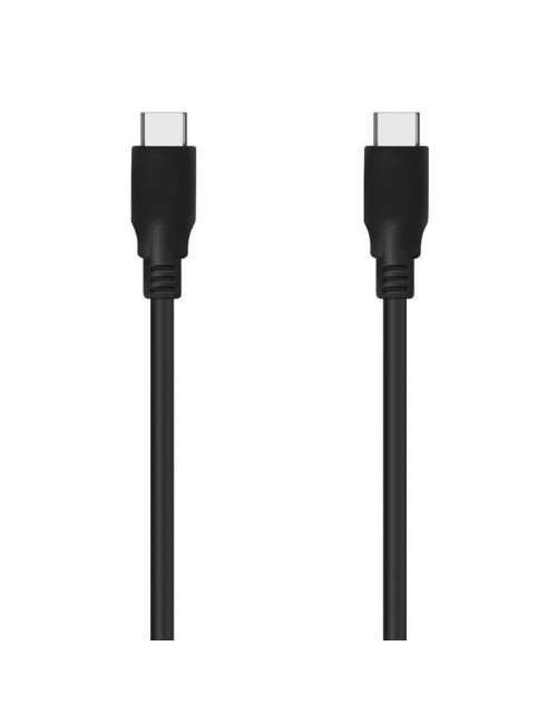 Cable USB 3.2 Tipo-C Aisens A107-0703 20GBPS 5A 100W/ USB Tipo-C Macho - USB Tipo-C Macho/ Hasta 100W/ 20Gbps/ 1.5m/ Negro