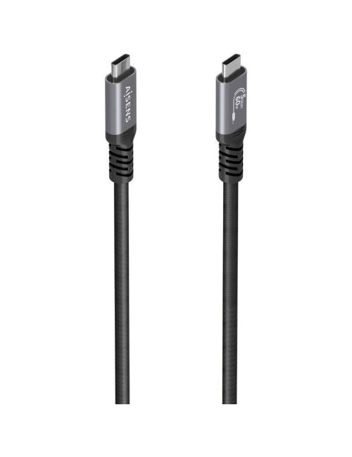 Cable USB 3.2 Tipo-C Aisens  A107-0991/ USB Tipo-C Macho - USB Tipo-C Macho/ Hasta 60W/ 5Gbps/ 7m/ Negro