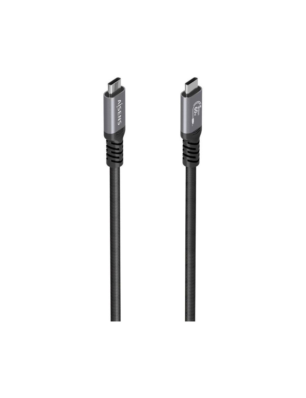 Cable USB 3.2 Tipo-C Aisens  A107-0992/ USB Tipo-C Macho - USB Tipo-C Macho/ Hasta 60W/ 5Gbps/ 10m/ Negro