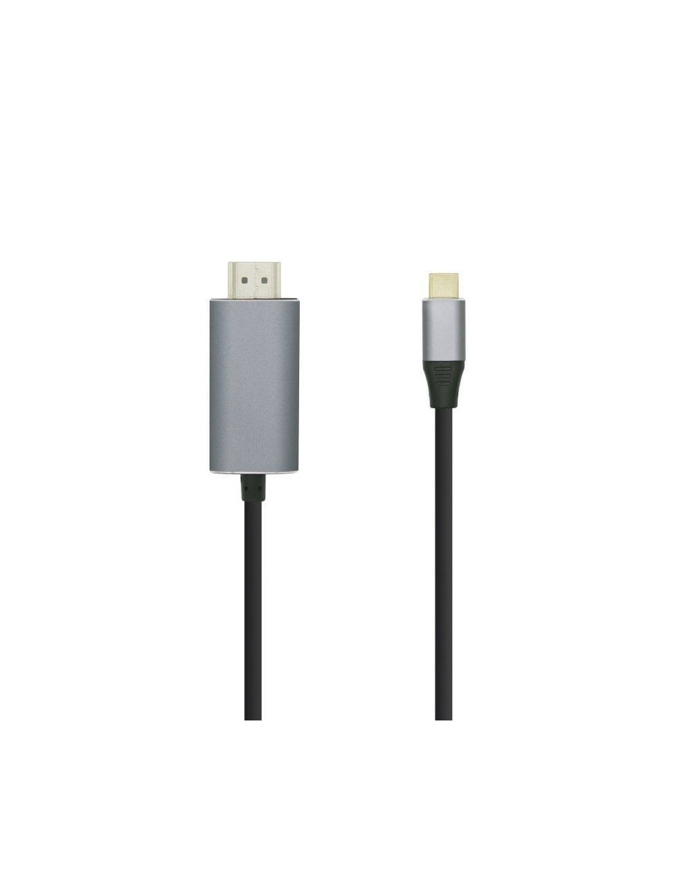 Cable Conversor Aisens A109-0392/ USB Tipo-C Macho - HDMI Macho/ Hasta 27W/ 1250Mbps/ 80cm/ Negro