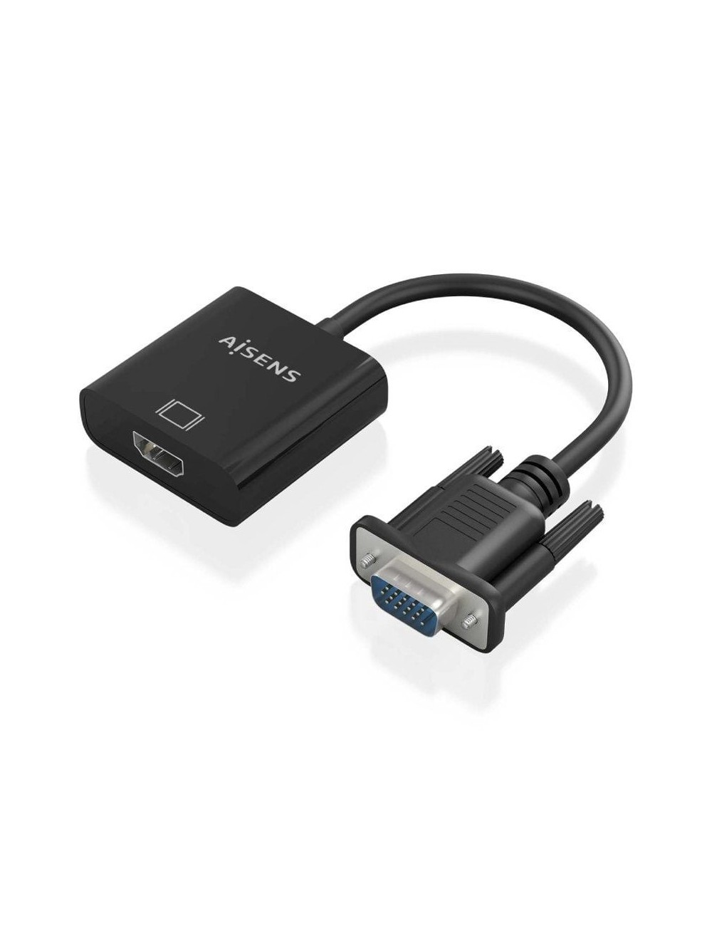 Cable Conversor Aisens A115-0873/ VGA Macho/ HDMI Hembra - Jack 3.5 Hembra - MicroUSB / 20cm/ Negro