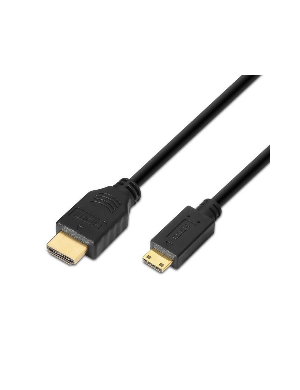 Cable HDMI Aisens A119-0114/ HDMI Macho - Mini HDMI Macho/ Hasta 10W/ 720Mbps/ 1.8m/ Negro