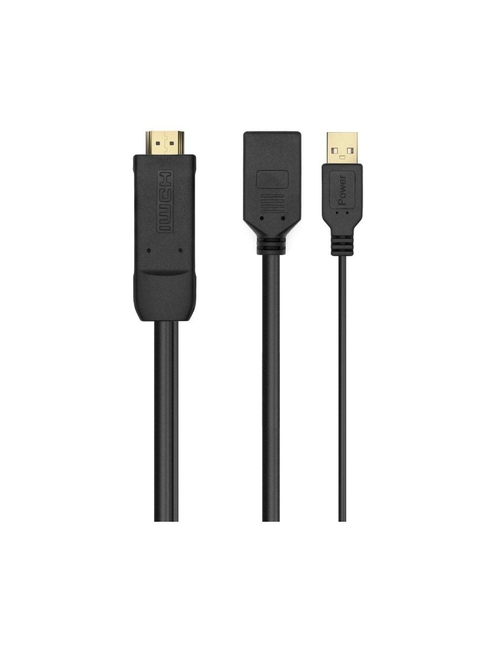 Cable Conversor 4K Aisens A122-0642/ HDMI Macho - DisplayPort Hembra - USB Macho/ Hasta 10W/ 2250Mbps/ 10cm + 10cm/ Negro