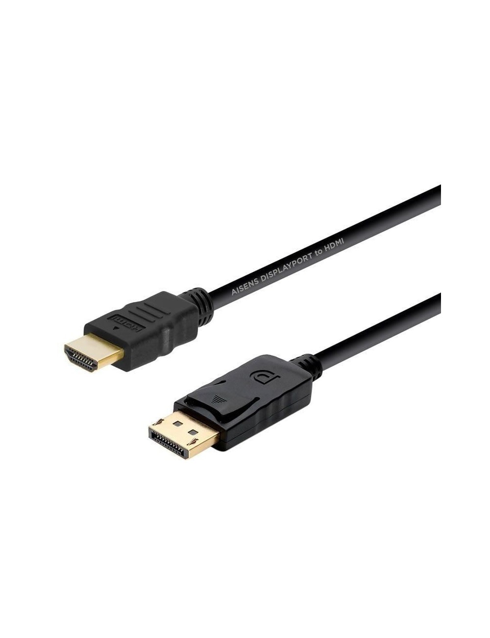 Cable Conversor Aisens A125-0364/ DisplayPort Macho - HDMI Macho/ Hasta 5W/ 2300Mbps/ 2m/ Negro