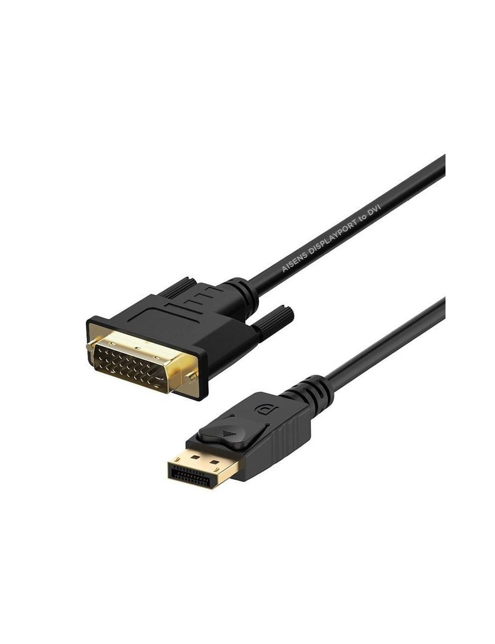 Cable Conversor Aisens A125-0366/ DisplayPort Macho - DVI Macho/ Hasta 5W/ 2300Mbps/ 2m/ Negro