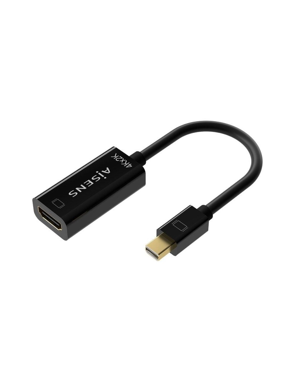 Cable Conversor Aisens A125-0643/ Mini DisplayPort Macho - HDMI Hembra/ Hasta 5W/ 2300Mbps/ 15cm/ Negro