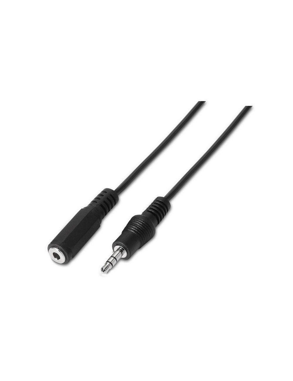 Cable Estéreo Aisens A128-0145/ Jack 3.5 Macho - Jack 3.5 Hembra/ Hasta 0.1W/ 1.5m/ Negro