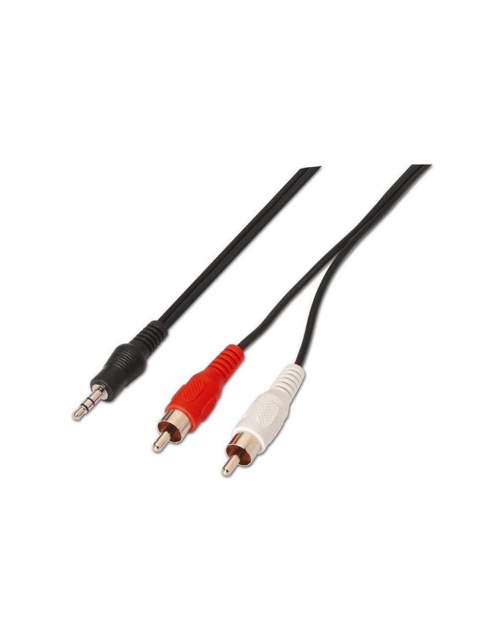Cable Estéreo Aisens A128-0148/ Jack 3.5 Macho - 2x RCA Macho/ Hasta 0.1W/ 3m/ Negro