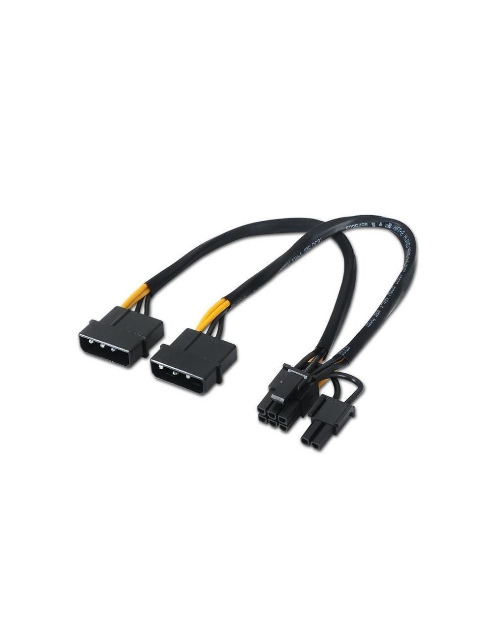 Cable Alimentación Tarjeta Gráfica Aisens A131-0165/ 2x Molex Macho - Molex 6+2 PIN Macho/ Hasta 54W/ 20cm