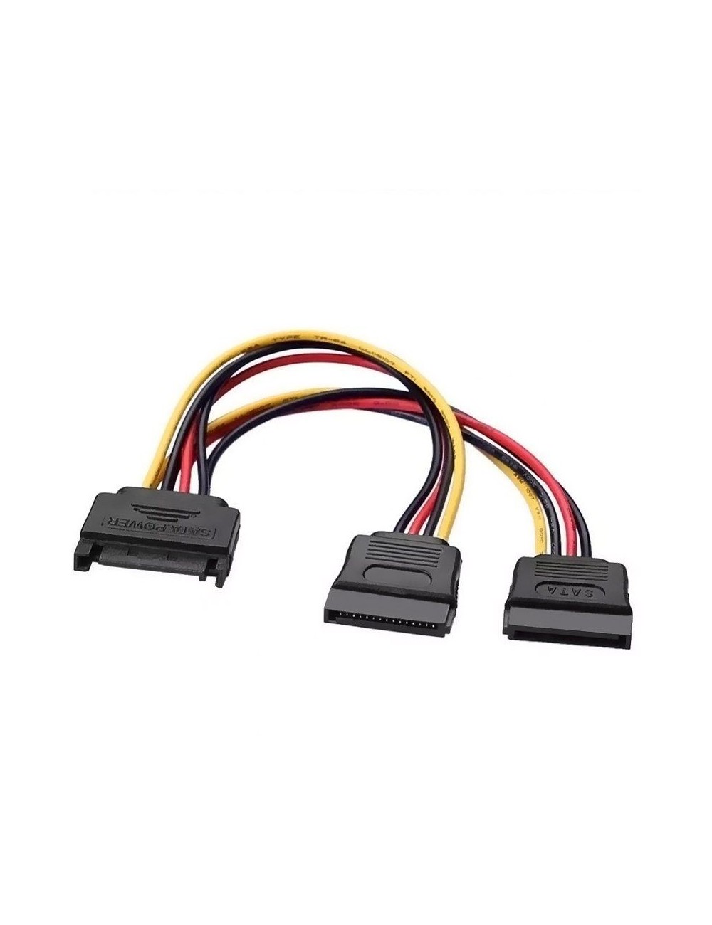 Cable Alimentación Aisens A131-0353/ SATA Macho - 2x SATA Hembra/ Hasta 54W/ 20cm/ Negro