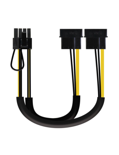Cable de Alimentación Tarjeta Gráfica Nanocable 10.19.1201/ 2x Molex Macho - 6+2 PIN Macho/ 20cm