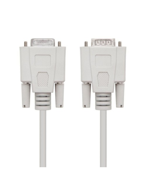 Cable Serie RS232 Nanocable 10.14.0203/ DB9 Macho - DB9 Hembra/ 3m/ Beige
