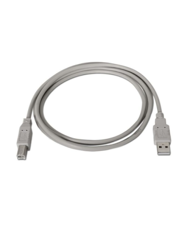Cable USB 2.0 Impresora Nanocable 10.01.0103/ USB Tipo-B Macho - USB Macho/ 1.8m/ Beige