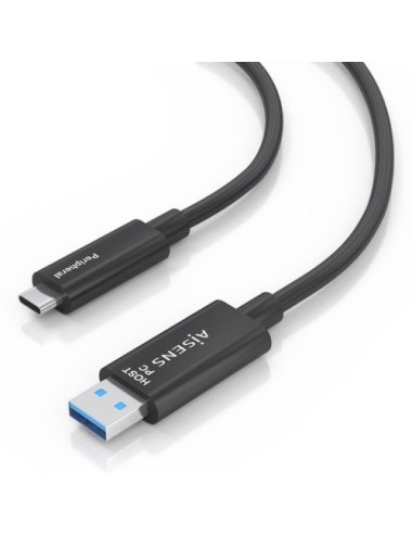 Cable USB 3.2 Tipo-C AOC Aisens A157-0925/ USB Tipo-C Macho - USB Macho/ 10Gbps/ 15m/ Negro