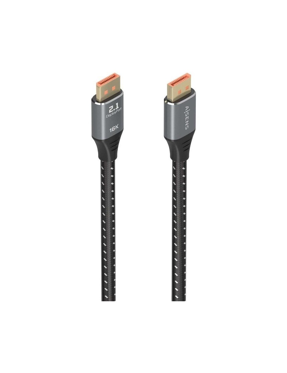 Cable DisplayPort 2.1 16K Aisens A158-0903/ DisplayPort Macho - DisplayPort Macho/ 80Gbps/ 2m/ Negro