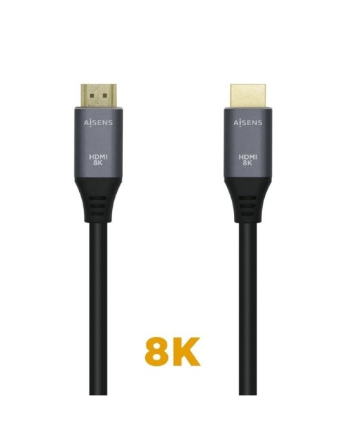 Cable HDMI 2.1 8K Aisens A150-0426/ HDMI Macho - HDMI Macho/ 1m/ Gris Negro
