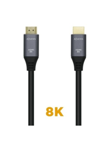 Cable HDMI 2.1 8K Aisens A150-0427/ HDMI Macho - HDMI Macho/ 1.5m/ Gris Negro