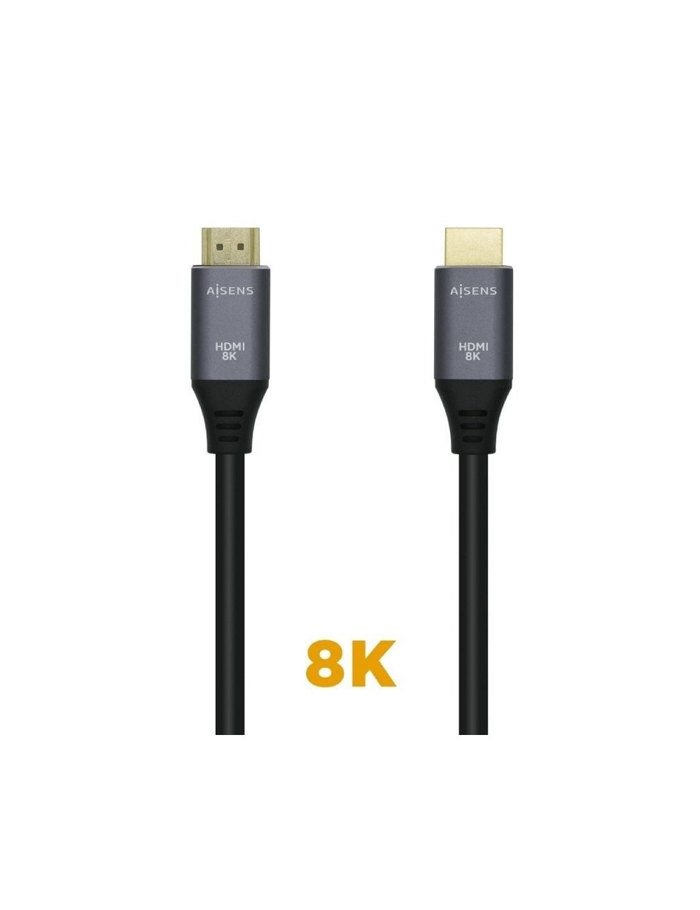 Cable HDMI 2.1 8K Aisens A150-0428/ HDMI Macho - HDMI Macho/ 2m/ Gris Negro