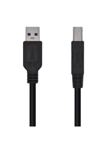 Cable USB 3.0 Impresora Aisens A105-0445/ USB Tipo-B Macho - USB Macho/ 5Gbps/ 3m/ Negro