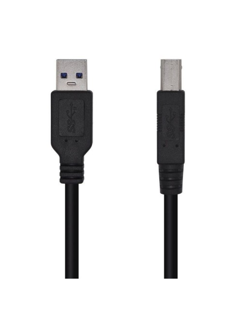 Cable USB 3.0 Impresora Aisens A105-0445/ USB Tipo-B Macho - USB Macho/ 5Gbps/ 3m/ Negro