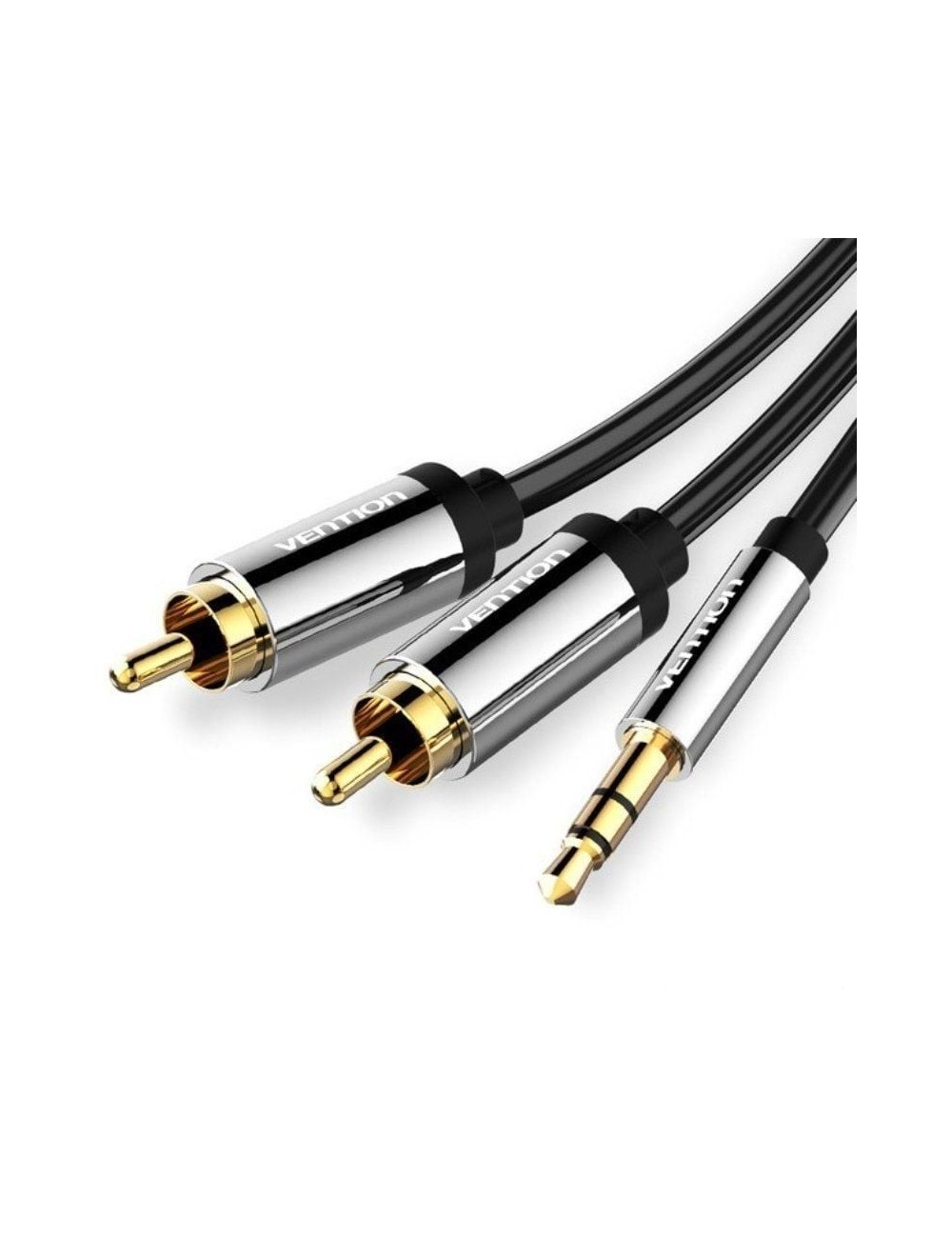 Cable Estéreo Vention BCFBJ/ Jack 3.5 Macho - 2x RCA Macho/ 5m/ Negro