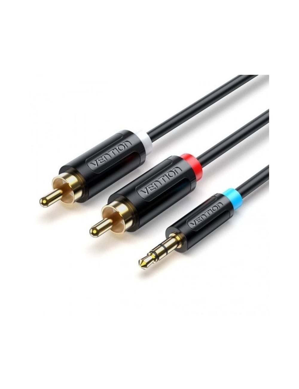 Cable Estéreo Vention BCLBF/ Jack 3.5 Macho - 2x RCA Macho/ 1m/ Negro