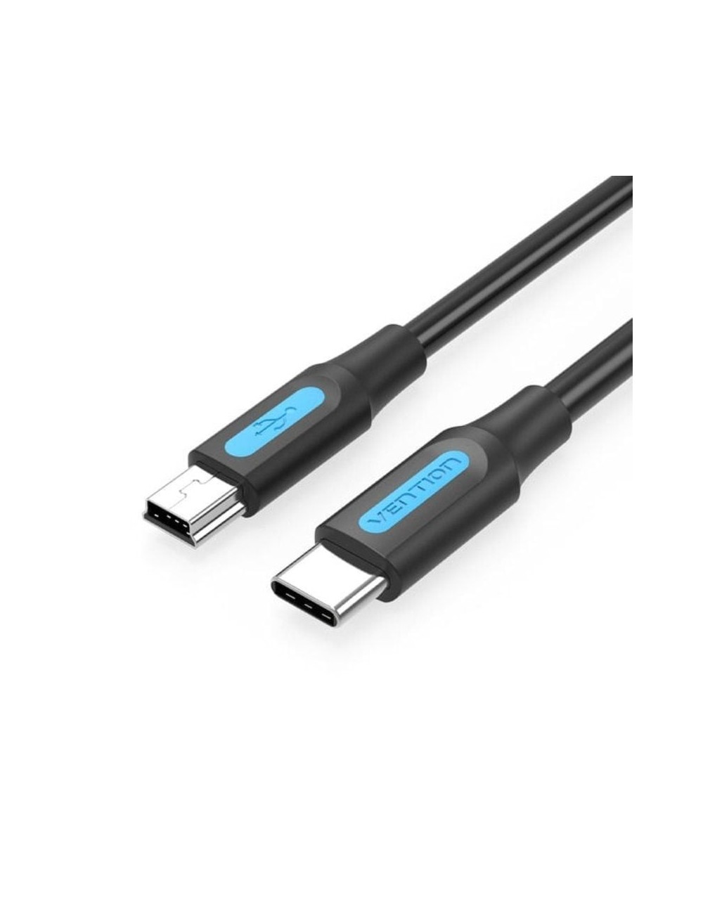 Cable USB 2.0 Tipo-C Vention COWBH/ USB Tipo-C Macho - MiniUSB Macho/ Hasta 10W/ 480Mbps/ 2m/ Negro