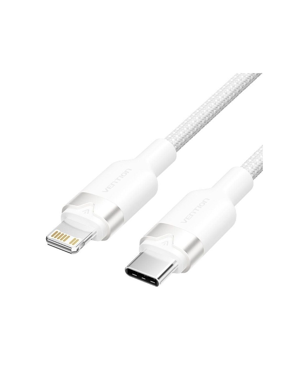 Cable USB Tipo-C Lightning Vention LALWF/ USB Tipo-C Macho - Lightning Macho/ 27W/ 480Mbps/ 1m/ Blanco