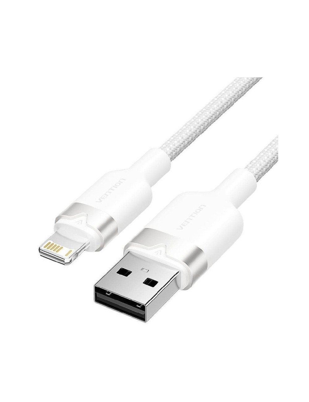 Cable USB Lightning Vention LANWH/ USB Macho - Lightning Macho/ 480Mbps/ 2m/ Blanco